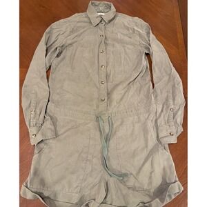 Faherty Women's Kendi Romper 100% Tencel Cypress Green Size XS